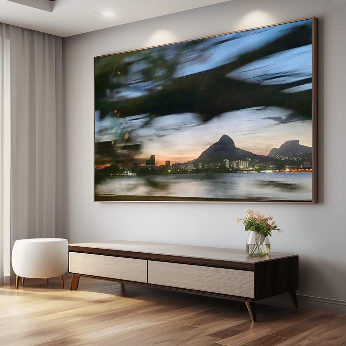 Paisagem acelerada ambientada em um interior