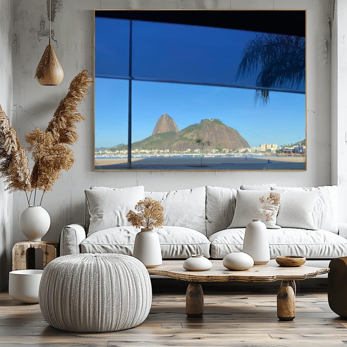 Vidro e montanha ambientada em um interior